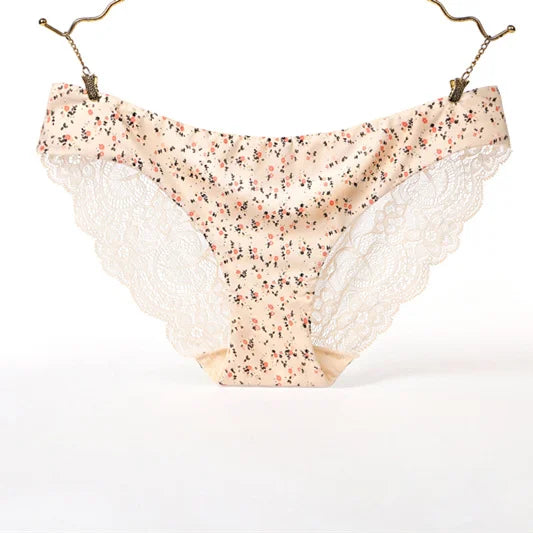 Breathable Sexy Embroidered Cotton Silk Lace Women Ladies Girls Panties Women Seamless Low Waist Briefs Underpants Factory Price