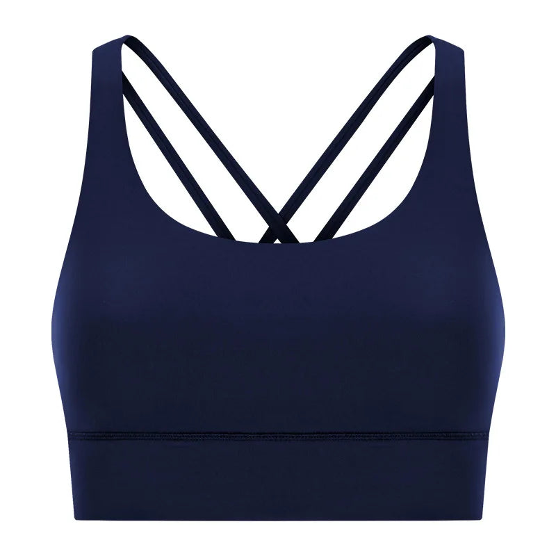 Women High Impact Fitness Yoga Wear Sexy Cross Back Sport Bra Top Fitness Wholesale
