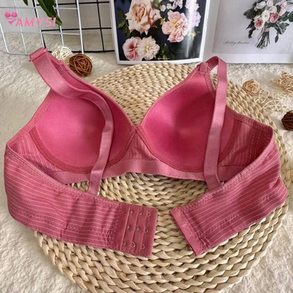 3308# High Quality 36-42 Women's Summer Brassiere Fashion Striped Wireless Brassiere Adjustable Cotton Convertible Straps Bra