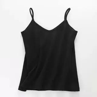 Women Summer Breathable Cotton Bottoming Ribbed Camis Plain Basic O Neck Tank Tops Women Casual Camisole