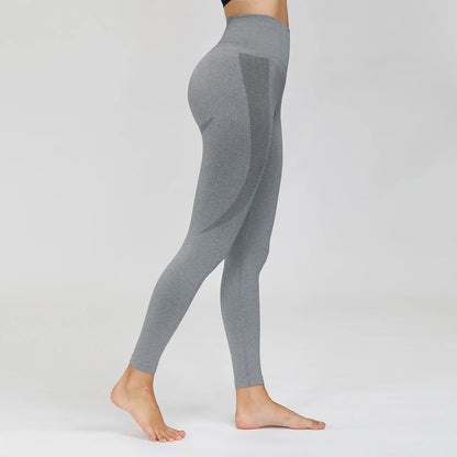 Custom Logo Womens High Waist Elastic Compression Trainer Yoga Pants Butt Lifting Sport Seamless Yoga Leggings