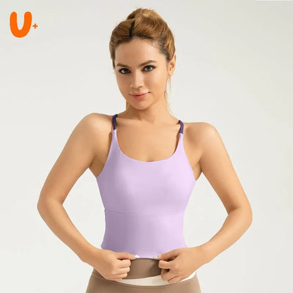 Professional Running Sports Bra Women Backless Yoga Bra High Support Four-Way Stretch Printed Fitness Workout Yoga Sports Bra