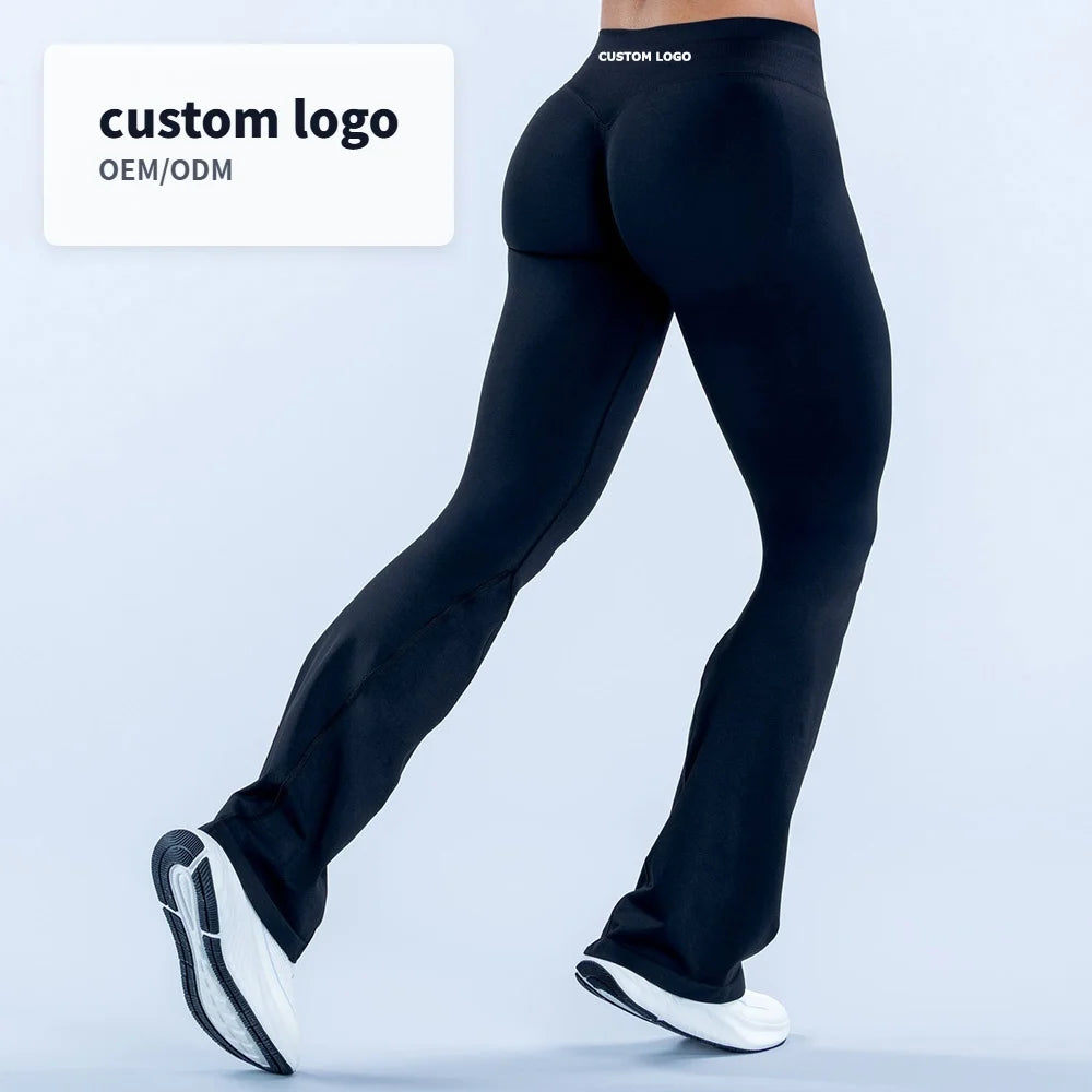 CIYING New Invisible Scrunch Butt Lift Flare Yoga Pants Seamless Tummy Control Glute Contour Soft Gym Workout Flare Leggings