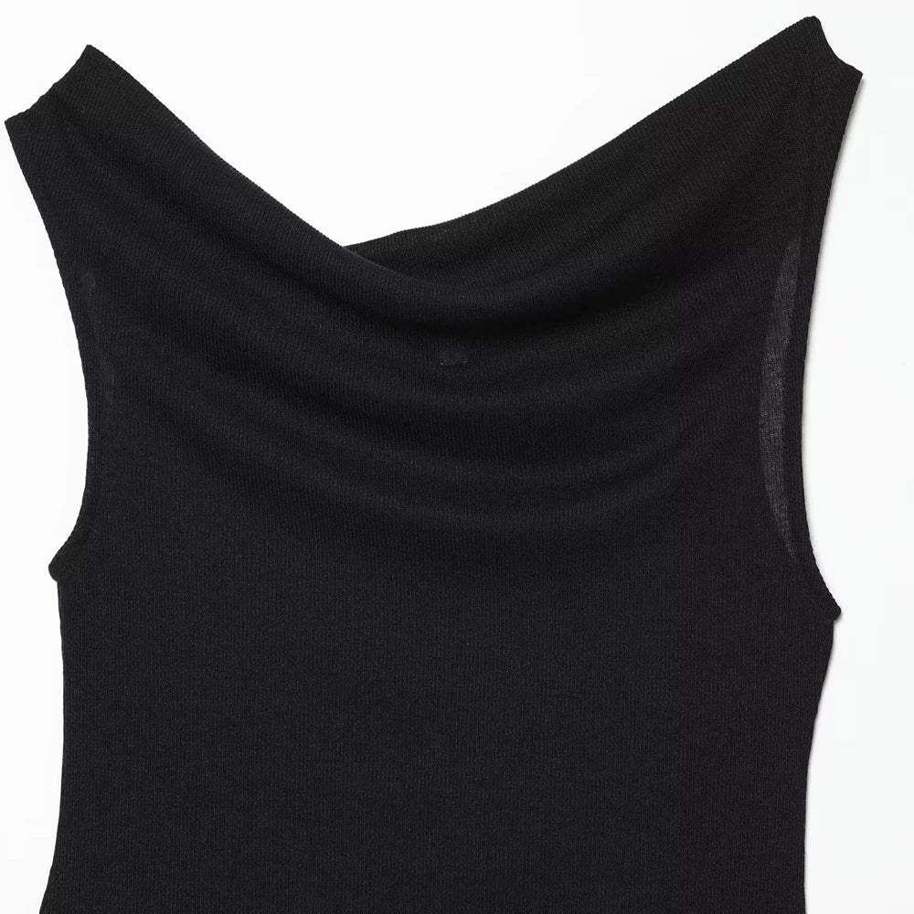 SHENZHU Women 2026 Summer New Fashion Asymmetrical Tank Tops Backless Vacation Style Sleeveless Female Soild Camis Chic Tops