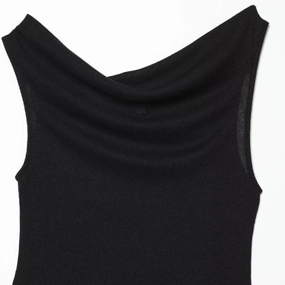 SHENZHU Women 2026 Summer New Fashion Asymmetrical Tank Tops Backless Vacation Style Sleeveless Female Soild Camis Chic Tops