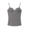 ZEVITY Sexy Corset Top Women Backless Bra Crop Tank Camis Slip Tops Sleeveless Bustier Short Dobby Fabric Bow Collar Vest