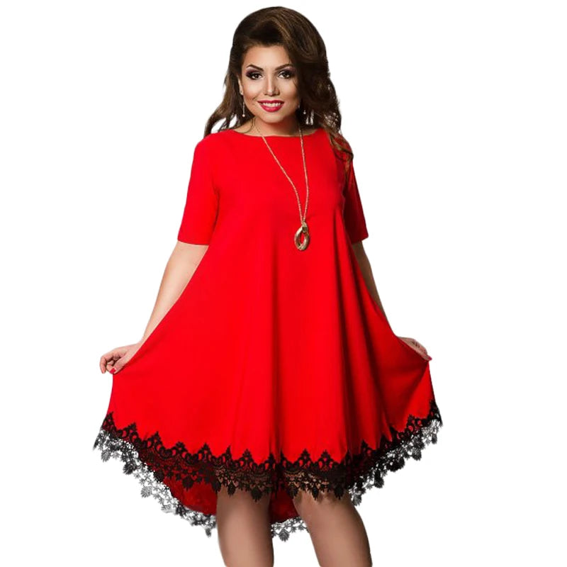 Sell Like Hot Cakes New Fashion Plus Size Women Clothing Fat Women Summer Casual Oversize Dresses