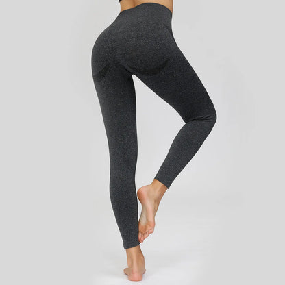 Custom Logo Womens High Waist Elastic Compression Trainer Yoga Pants Butt Lifting Sport Seamless Yoga Leggings