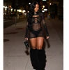 Stylish Women's Jumpsuit with Hollow Out Design Perfect for Autumn Casual Wear Trendy Fall Fashion Party Outfit