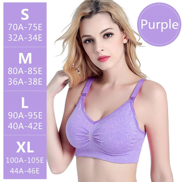 Wirefree Maternity Nursing Bra for Pregnant Women Breathable Lactancia Feeding Bras Sexy Solid Cup Preventing Sagging