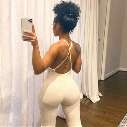 Sexy Skinny Workout Sleeveless Summer Ladies Rompers and Jumpsuits Playsuits Bodysuits