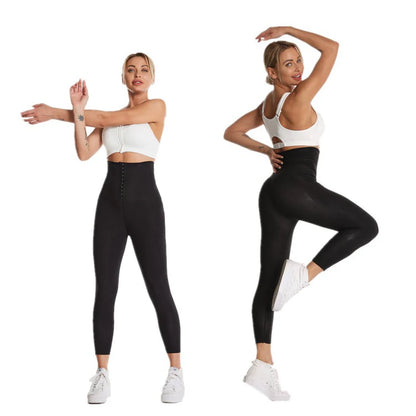 Women Breasted Sweat Pants High Waist Fat Slimming Shorts Compression Thermo Workout Exercise Body Shaper Tights Sauna Suit QIYU
