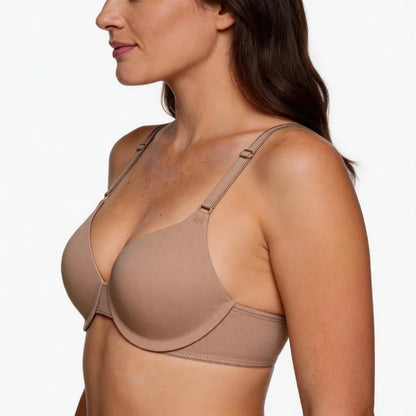 Custom Women's Seamless T-Shirt Bra Smooth Cup Invisible Under Clothes Soft Underwire Push up Bra Lightly Lined Everyday Bra