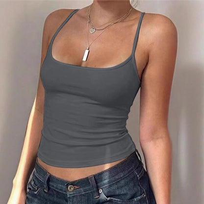 Sweethoney OEM Solid Color Off-Shoulder U-Neck Tank Top Summer Slim Fit Camisole for Women Modal High Elasticity Tank Top