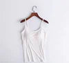 Custom S-XL Workout Fitness Casual Crop Tank Tops Women's Square Neck Sexy Spaghetti Strap Summer Breathable Quick Knitted Front