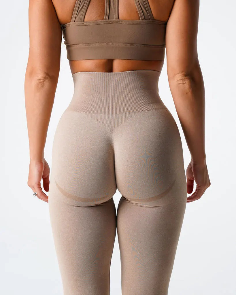 Custom Logo Womens High Waist Elastic Compression Trainer Yoga Pants Butt Lifting Sport Seamless Yoga Leggings