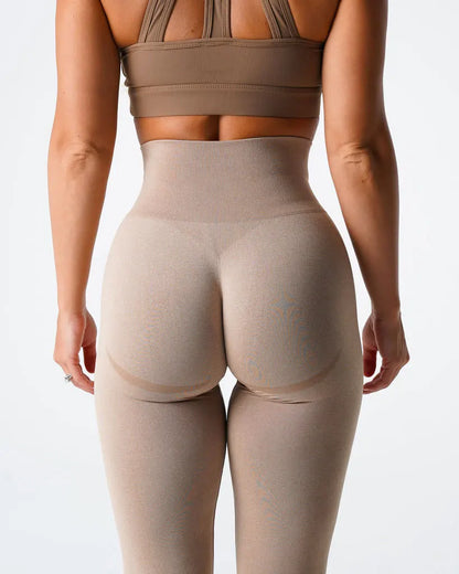 Custom Logo Womens High Waist Elastic Compression Trainer Yoga Pants Butt Lifting Sport Seamless Yoga Leggings