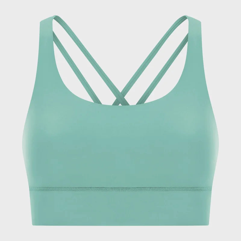 Women High Impact Fitness Yoga Wear Sexy Cross Back Sport Bra Top Fitness Wholesale
