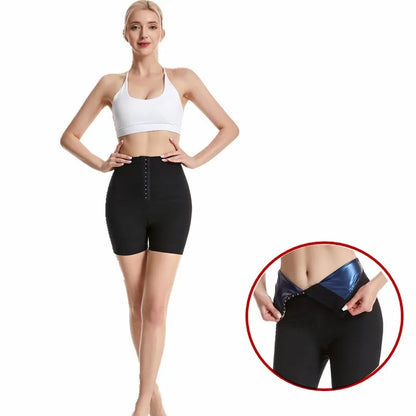 Custom High Waist Women's Elastic Training Shorts Body Shaper Biker Sweat Trainer Leggings for Home Yoga Weight Loss Sauna Pant