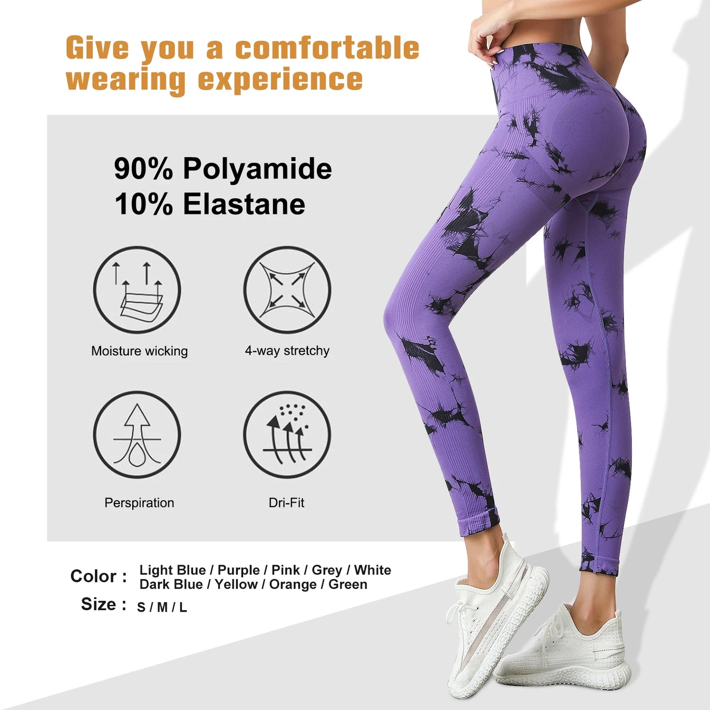 Wholesale Women Tie Dye Yoga Pants High Waisted Gym Fitness Booty Butt Lifting Workout Tight Scrunch Leggings for Women