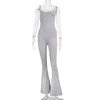 Summer Sleeveless Sexy Slim Fit Flared Pants One Piece Jumpsuit