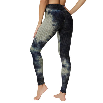 Hot Selling Tie Dye Scrunch Butt Yoga Leggings Women Push up Sports Fitness High Waist Bubble Yoga Pants Leggings