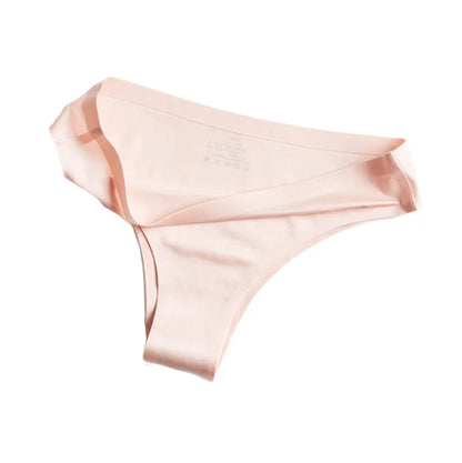 Low Waist Seamless Ice Silk Nylon Panties Women Breathable Sexy Luxury Ladies Nylon Thong Brief Underpants Factory Price