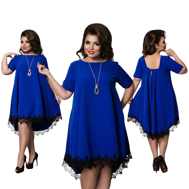 Sell Like Hot Cakes New Fashion Plus Size Women Clothing Fat Women Summer Casual Oversize Dresses