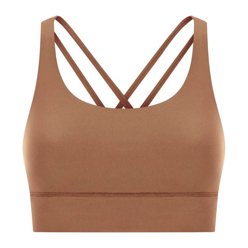 Women High Impact Fitness Yoga Wear Sexy Cross Back Sport Bra Top Fitness Wholesale