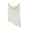 SHENZHU Women 2026 Summer New Fashion Asymmetrical Tank Tops Backless Vacation Style Sleeveless Female Soild Camis Chic Tops
