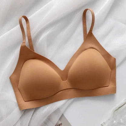 New Color Latex Underwear Gradient Jelly Bras Strap Anti-skipping Bra Wireless Backless for Women 6 Colors Available