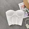 2024 Summer Sexy Crop Top Women Sleeveless Strapless Solid American Style Cami Tank Top Girls Bustier Corset Shirt Top Wholesale