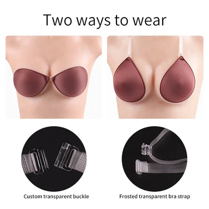 Plus Size Bra A-H Push up Strapless Backless Invisible Silicone for Women Fabric Manufacturer Woven Adults BRAS Plain Dyed Xinke