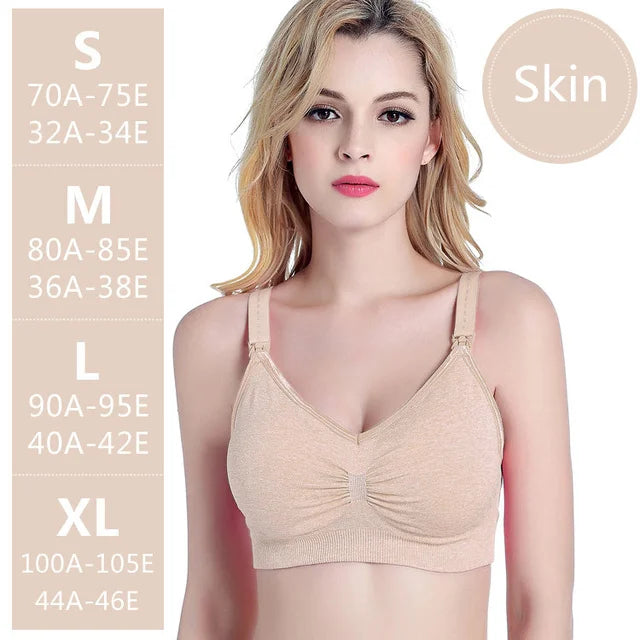 Wirefree Maternity Nursing Bra for Pregnant Women Breathable Lactancia Feeding Bras Sexy Solid Cup Preventing Sagging