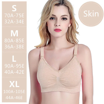 Wirefree Maternity Nursing Bra for Pregnant Women Breathable Lactancia Feeding Bras Sexy Solid Cup Preventing Sagging