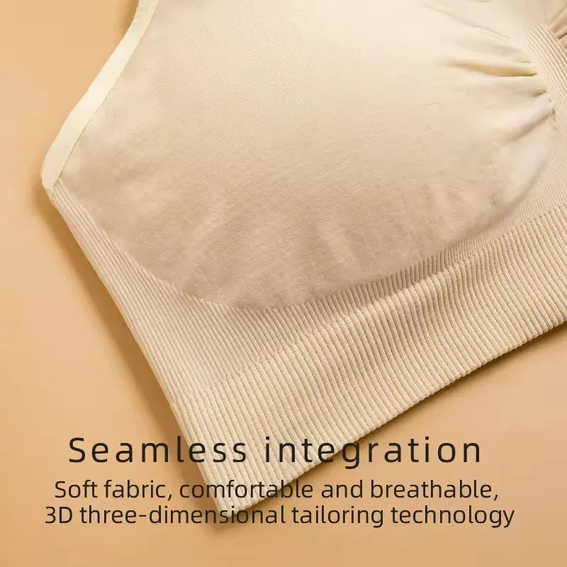 Plus Size Comfortable Back Closure Seamless Breathable Knitted Maternity Nursing Bra Wireless Everyday Breastfeeding Bra for