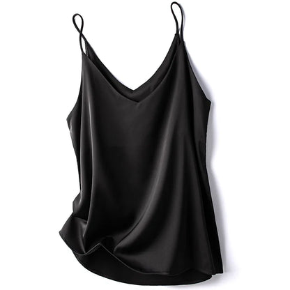 Wholesale 2026 Summer Wear Women's Sexy Satin Crop Top Spaghetti Strap Camisole Tops Vest Strap Tank Tops