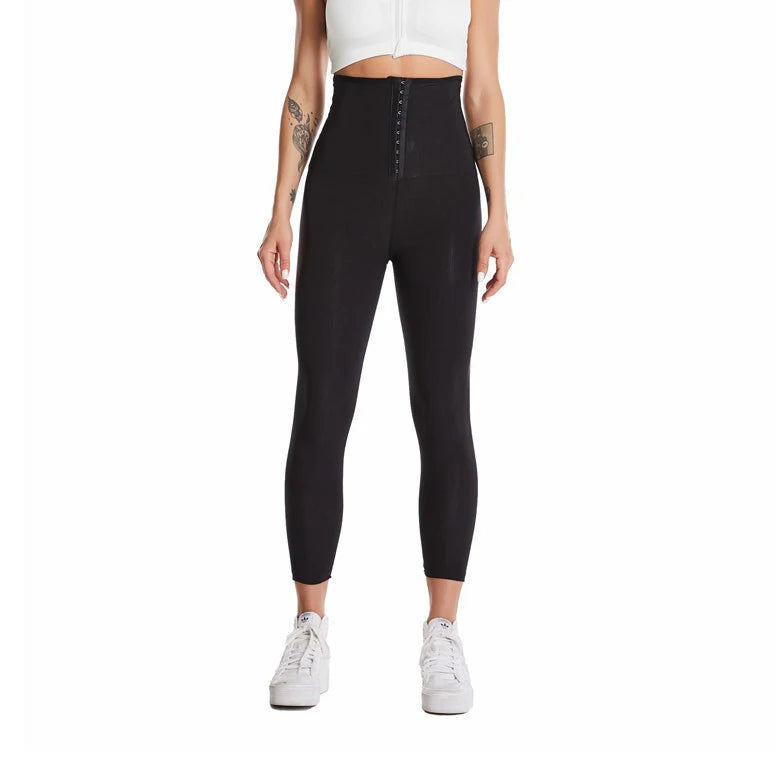 Women Breasted Sweat Pants High Waist Fat Slimming Shorts Compression Thermo Workout Exercise Body Shaper Tights Sauna Suit QIYU