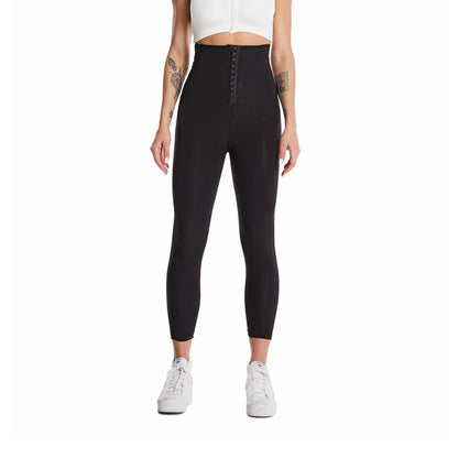Women Breasted Sweat Pants High Waist Fat Slimming Shorts Compression Thermo Workout Exercise Body Shaper Tights Sauna Suit QIYU