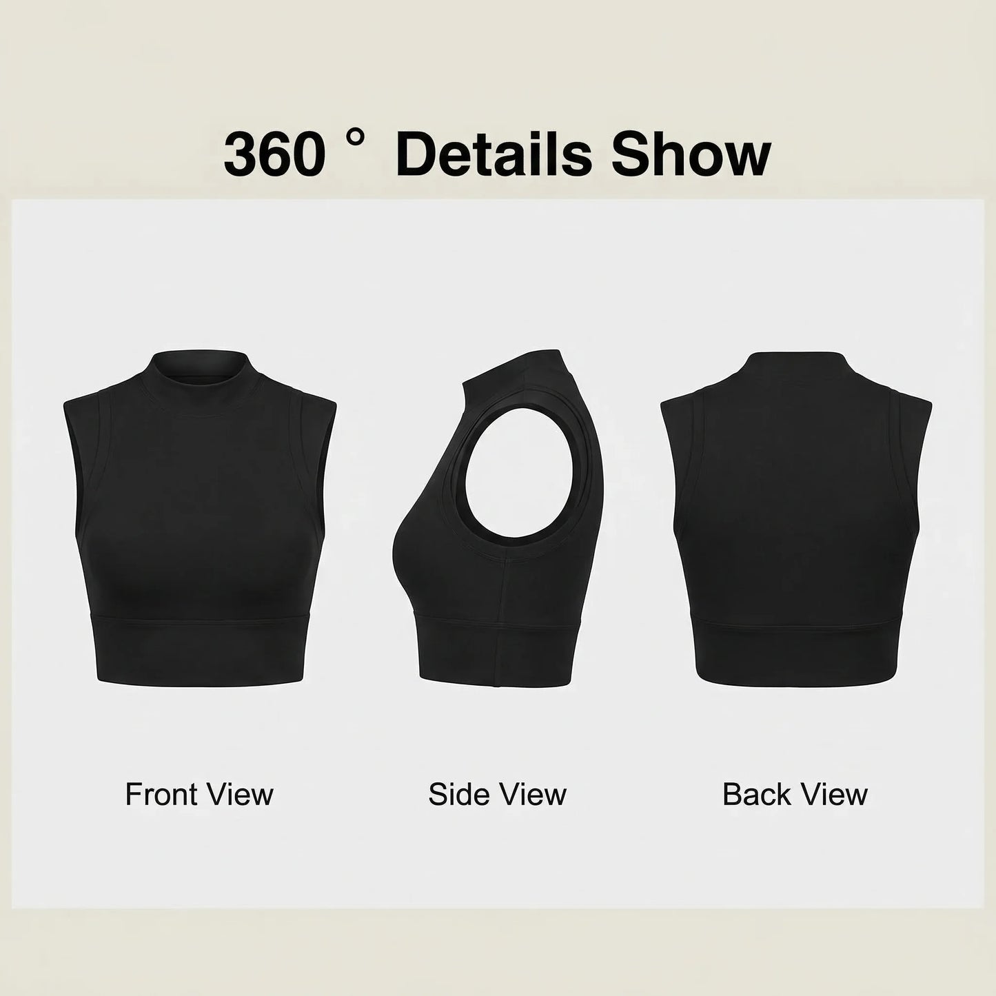 Nylon Spandex Slim Mock Neck Breathable Seamless Quick Dry Yoga Sports Tank Top