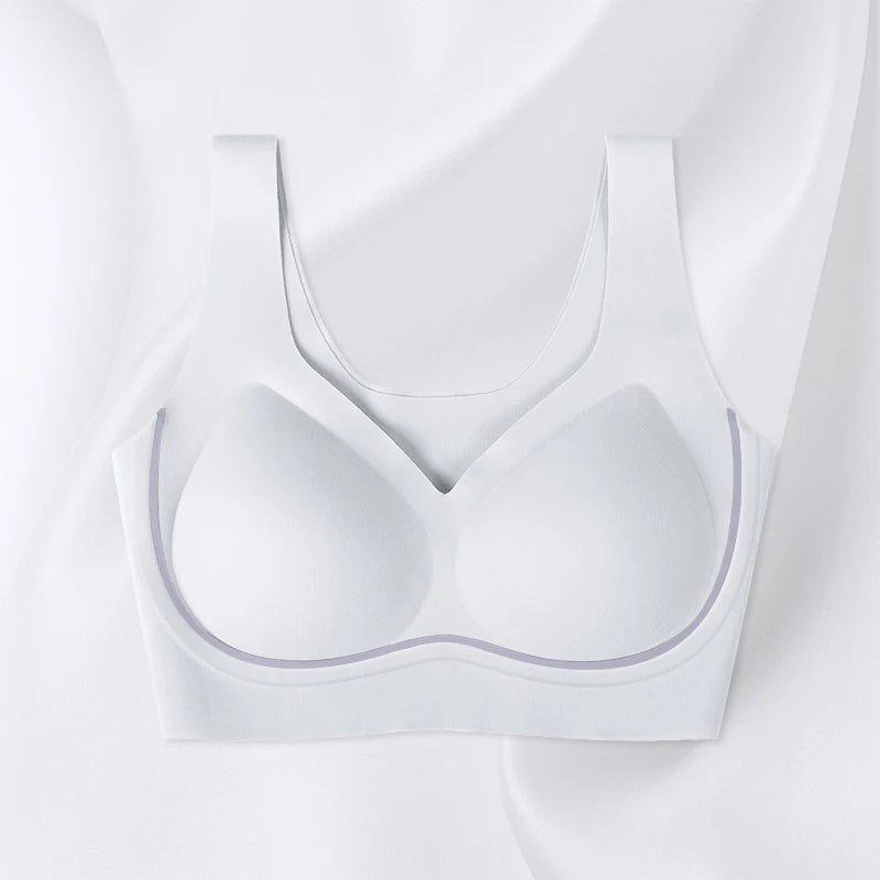 Aiermei Factory New Style Dropshipping Products Anti Droop Bra Seamless Jelly Ice Silk Bra for Women Tank Tops With Built in Bra