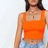 TONGYANG Square Neck Sleeveless Summer Crop Top Women Casual Basic T Shirt Off Shoulder Cami Sexy Backless Tank Top