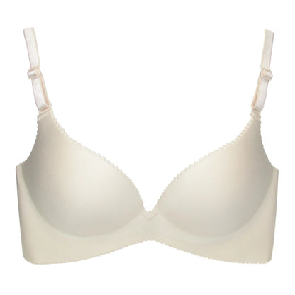 Dropshipping Girls Fashion Simple Solid Color Push up Wireless Plus Size Comfort Women Stylish T-shirt Seamless Bra