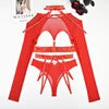 Women Sexy Fashion Lingerie Set With White Lace Straps Lingerie Corset Lace Underwire Racy Muslin Sleepwear Underwear Tops 0950