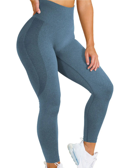 Custom Logo Womens High Waist Elastic Compression Trainer Yoga Pants Butt Lifting Sport Seamless Yoga Leggings