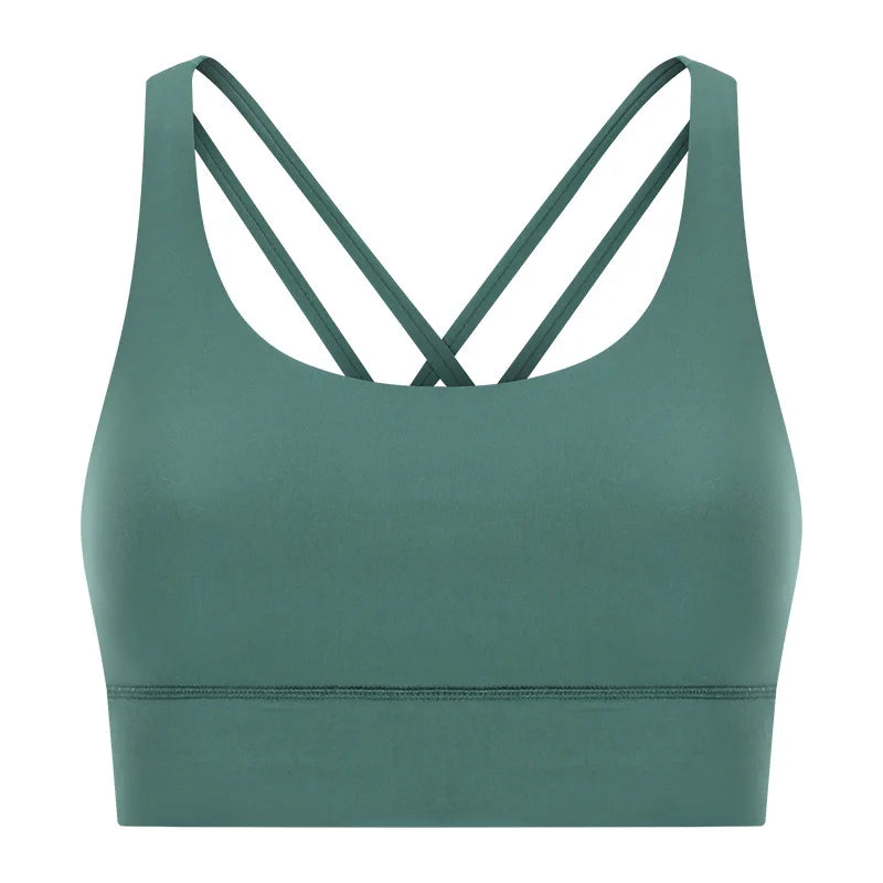 Women High Impact Fitness Yoga Wear Sexy Cross Back Sport Bra Top Fitness Wholesale