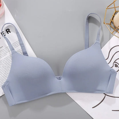 Fashion Girls Cheap Bras Comfortable Padded Wire Free Thin Breathable 3/4 Cup One-Piece Smooth T-Shirt Bra Asian Girls