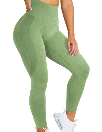 Custom Logo Womens High Waist Elastic Compression Trainer Yoga Pants Butt Lifting Sport Seamless Yoga Leggings