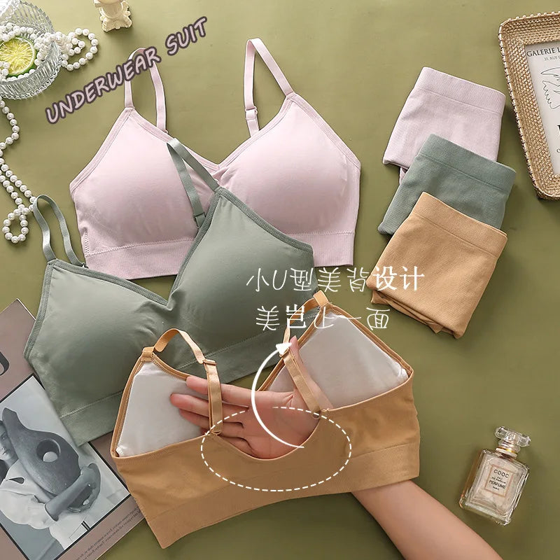 New High Quality Wire Free Bras but Cheap Bra for Women Sexy Hot and Panty Set Lift