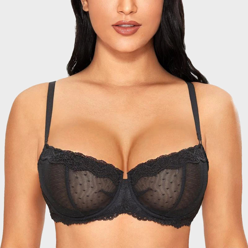 Seamless Lace Knitted Push Up Bra Women Underwire Support 3/4 Cup Breathable Quick Dry Eco-Friendly Lingerie